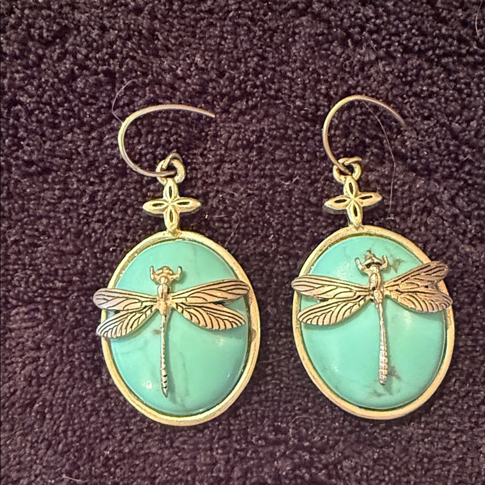 Dragonfly Turquoise Statement Ring & Earring Set - image 3